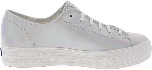 Keds Women's Triple Kick Leather Sneaker, White/Black Bottom Foxing Stripe, 7.5 in Kuwait