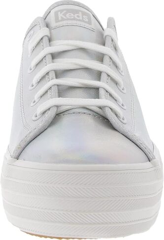 Keds Women's Triple Kick Leather Sneaker, White/Black Bottom Foxing Stripe, 7.5 in Kuwait
