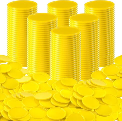 1000 قطعة من رقائق البنغو بحجم 1 بوصة من Coopay، 10 ألوان لعلامات البنغو لممارسة الرياضيات، وأقراص عدادات التعلم البلاستيكية، وأقراص العد، ورموز ألعاب رقائق البوكر، ومكافآت الأطفال in Kuwait