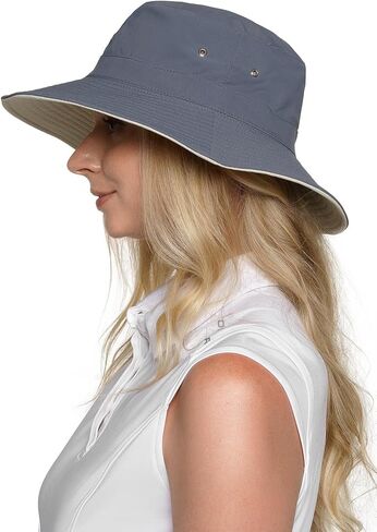 Coolibar UPF 50+ Men's Nate Chlorine Resistant Bucket Hat - Sun Protective in Kuwait