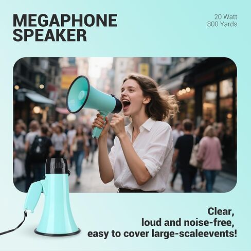Megaphone with 20W Speaker Microphone Siren and 240-Second Recording Includes Volume Control for Outdoor Events and Crowd Management in Saudi Arabia