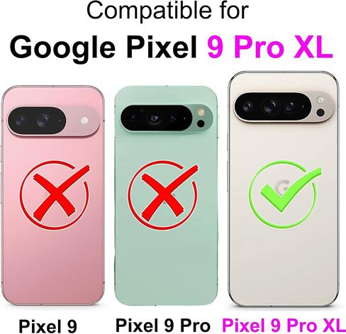 Designed for Google Pixel 9 Pro XL Case Wallet,Women Flip Folio Cover with Embossed PU Leather Stand Credit Card Holders Slots Wrist Strap Phone Case for Pixel 9 Pro XL 6.8 inch (Pink Girl) in Saudi Arabia