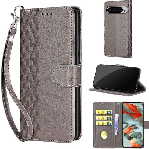 Designed for Google Pixel 9 Pro XL Case Wallet,Women Flip Folio Cover with Embossed PU Leather Stand Credit Card Holders Slots Wrist Strap Phone Case for Pixel 9 Pro XL 6.8 inch (Pink Girl) in Saudi Arabia