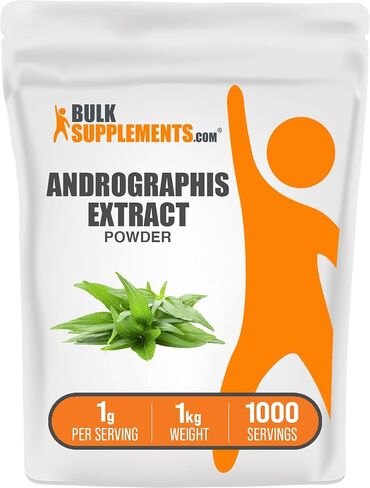 BULKSUPPLEMENTS.COM Andrographis Extract Powder - Andrographis Paniculata - Herbal Supplement - Immune Support Supplement - 1000mg per Serving, 250 Servings (250 Grams - 8.8 oz) in Kuwait