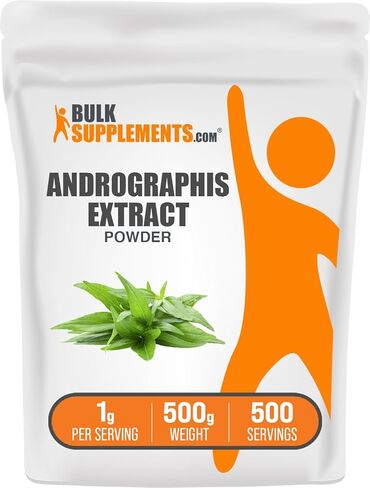 bulksupplements.com مسحوق مستخلص اندروغرافيس (اندروغرافيس بانيكولاتا) - مستخلص عشبة شيريتا الخضراء لصحة المناعة والعين - 1000 مجم لكل حصة (250 غرام - 8.8 اونصة) in Kuwait