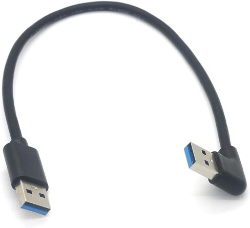 1ft 90 Degree USB Male to Male 5Gbps Data usb3.0 Right Angle USB a Cable Type-A Male to Straight 3.0 Type-A Male(Left 1ft) in Saudi Arabia