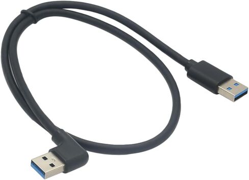 1ft 90 Degree USB Male to Male 5Gbps Data usb3.0 Right Angle USB a Cable Type-A Male to Straight 3.0 Type-A Male(Left 1ft) in Saudi Arabia