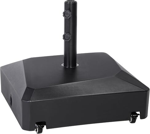 55 lb Capacity Umbrella Base Stand,Fillable Round Sunburst Plastic Patio Umbrella Base, Pole Holder for Outdoor,Lawn,Garden,Yard,Deck,Adjustment Knob(Black). in Saudi Arabia
