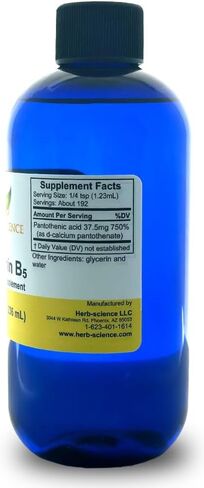 Vitamin B5 Drops Pantothenic Acid, Alcohol-Free Liquid Extract Maintain Healthy Hormones, Support Heart Health, Help Keep Skin and Hair Healthy and Support Immune System - Herb-Science in Saudi Arabia