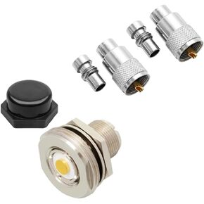 Anina PL259 Coaxial Connectors UHF Male Solder Connector Plug with Reducer for RG8 RG59 RG8x NMO to UHF Female SO-239 Connector NMO Mount Assembly