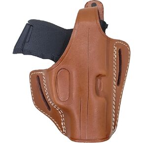 Sig P365 OWB Leather Holster - for P365, X, XL, SAS, Macro/S&W CSX, M&P Bodyguard 380 / Rgr LCP, LC9s, EC9s / Kahr CW9 Pistols - Leather Sig P365 Holster - Pancake Gun Holsters