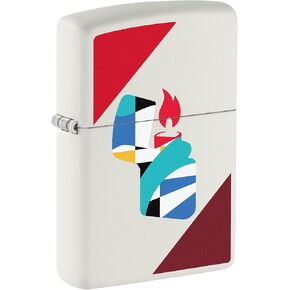 Zippo Lighter: Retro Lighter Design - White Matte 81634