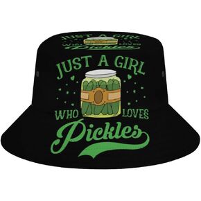 Funny Food Pickles Men's Women's Bucket Hat Summer Vacation Travel Beach Sun Hat Packable Lightweight Outdoor Hat