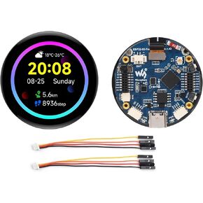ESP32-S3 1.43inch AMOLED Display Development Board, 466×466 Resolution 16.7M Color QSPI Interface, ESP32 with Capacitive Touch AMOLED Round LCD, Support 2.4 GHz Wi-Fi and Bluetooth 5