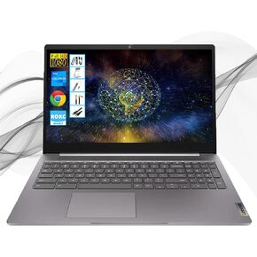 Lenovo IdeaPad 3i Chromebook with Gemini-AI Chrome OS | 15" FHD Screen | 4GB RAM | 64GB eMMC & 64GB Card & 128GB Portable SSD | Intel Celeron CPU | Webcam | USB-C | Wi-Fi 6| Ultra Light | RK Bundle