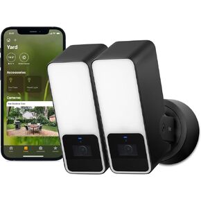 Eve Outdoor Cam 2-Pack Secure floodlight Camera, High Security & Privacy (HomeKit Secure Video), 1080p, Night Vision, Wi-Fi (2.4 GHz), Motion Sensor, 2-Way Communication, People/pet/Vehicle Detection