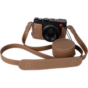 Protective Camera Case Kit for Leica D-LUX8 Camera,for Leica DLUX8 Half Case D-LUX 8 Camera Cover with Front Lens Cap with Shoulder Strap-Black