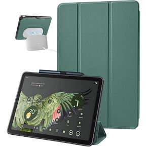 Case for 11-inch Google Pixel Tablet 2023 Release, Adjustable Viewing Angle Protective Trifold Stand Slim Cover with Pencil Holder Compatible with Charging Speaker Dock, Black