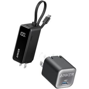 Anker USB C GaN Charger 30W and 3-in-1 Fast Charging Portable Charger