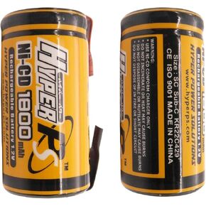 2 Pack 1.2V Sub C SubC 1800mAh NiCd Ni-Cd Rechargeable Battery for Power Tools Battery Pack (w/Tabs)
