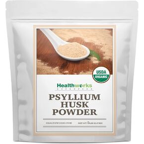 Healthworks Psyllium Husk Powder (32 Ounces / 2 Pounds) | Raw | Certified Organic | Finely Ground Powder from India | Keto, Vegan & Non-GMO | Fiber Support | Packaging May Vary
