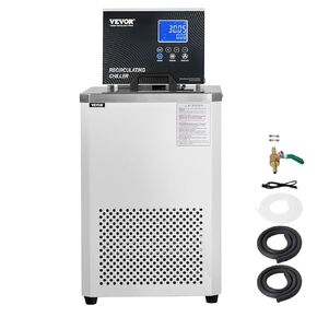 VEVOR Laboratory Chiller Circulator, -20℃ ~100℃ Circulator Pump Chiller, 6L Chiller Lab Low Temperature Cooling Liquid, LCD Display, 304 Stainless Steel Water Bath Recirculating Water Cooling