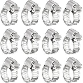 uxcell 24 Pcs Hose Clamps, Stainless Steel 3/4"- 1-1/8"(19-29mm) Adjustable Worm Gear Drive Hose Clamps Pipe Clamp for Plumbing Dishwasher Automotive Washing Machine, Silver