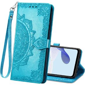 for Motorola Moto G Power 5G 2025 Phone Case Wallet,Women Men Mandala Flowers Embossed PU Leather Kickstand Card Holder Slots Wrist Strap Magnetic Flip Cover Purse for Moto G Power 2025 Purple