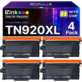 E-Z Ink TN920XL TN920 Toner Cartridge HL-L6210DW: Compatible for Brother TN-920XL TN-920 High Yield to Use with HL-L6210DW HL-L5210DW HL-L6210DWT HL-L5210DN HL-L5210DWT Printer (4 Black, with Chip)