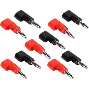 5Pairs Black and Red 32A High Current Screw Type 4mm Banana Plugs Male Stackable Connector Speaker Cable Adapter