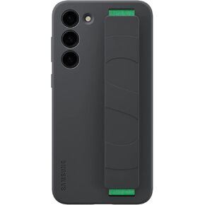 SAMSUNG Galaxy S23 Silicone Grip Phone Case, Protective Cover w/Silky Smooth Texture, Detachable Strap, US Version, EF-GS911TBEGUS, Black