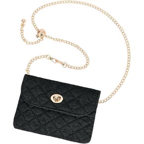 Chain belt bag for women, Fasion denim waist purse for women teen girls,Designer Checkered crossbody purse for women.