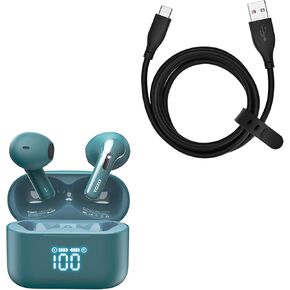 TOZO T21 Wireless Earbuds Bluetooth 5.3 in Ear Headphones USB-C to USB-A Charging Cable