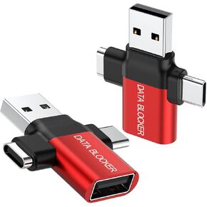Data Blocker, 4-in-1 Universal Data Blocker Protection from Illegal Downloading, Hacking Proof 100% Guaranteed, USB C Data Blocker for iPhone 15 16 and Any USB Device Charging. (3-Pack)