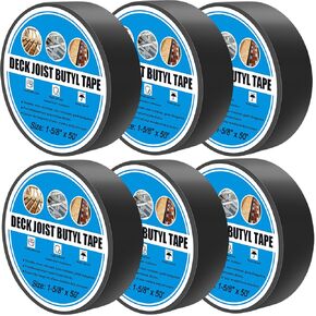 (10 Rolls) 2" x 50' Deck Joist Butyl Tape, (Upgraded Strong Tape) Joist Tape for decking, Deck Flashing Tape, Waterproof Seal and Weather Resistance Tape, for Top of Joists, and Beams.