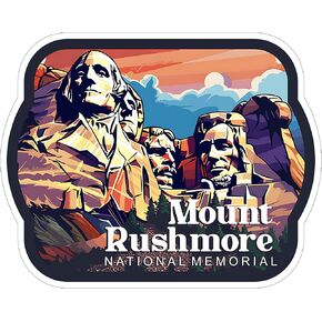 ملصق Mount Rushmore National National South Dakota 4 بوصات - صائق الفينيل المقاوم للماء للكمبيوتر المحمول زجاجة ماء البهلوان - ملصقات جمالية طويلة الأمد للبالغين ID44990