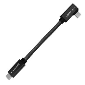 KONDOR BLUE | 6" USB-C 3.2 Right Angle to Straight Angle Cable | Compatible with iPhone 15, iPhone 15 Pro/Max, & Android Phones | 20 Gb/s Transfer Speed | Raven Black