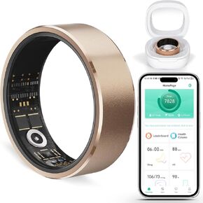 Smart Ring Health Tracker for Women Men - Fitness Sleep Blood Oxygen Monitor Steps Tracking IP68 Waterproof Family Care with No Subscription Fee