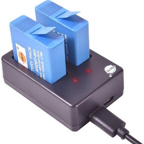 استبدال DSTE لـ 2x AHDBT-801 LI-ION Battery + مزدوج USB Charger Adapter متوافق مع GoPro Hero 8 Hero 7 Hero 6 Hero 5 Camera AHDBT-801 Battery