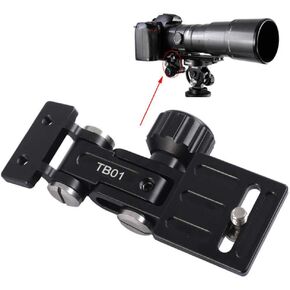 iShoot All-Metal Retractable Long-Focus Lens Support Stand, Foldable Telephoto Zoom Lens Bracket Camera Holder Bayonet Protector, with 1/4" Screw, IS-TB01