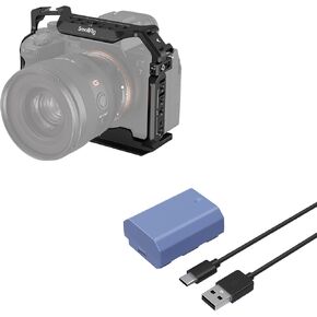 Bundle: SmallRig Full Camera Cage for Sony A7R V, A7 IV, A7R IV, A7S III, A1 and SmallRig USB-C NP-FZ100 Camera Battery
