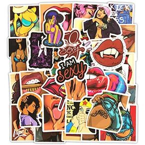 50pcs Sexy Girls Stickers for Adults,Pin Up Sticker Packs for Bikes Skateboard Laptop Water Bottles Phone Motorcycle Luggage,Waterproof Vinyl Graffiti Hot Ladies Decals Dirty