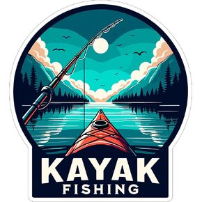 Kayak Fishing Sport Sticker 4 Inch - Waterproof Vinyl Decal for Laptop Water Bottle Car Tumbler - Durable Aesthetic Long-Lasting Stickers for Adults ID44990