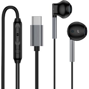 Samsung Wired Headphones USB C Earbuds for Galaxy S25 Ultra/S24 FE/S23/S22/S21/S20/A16/A56/A36, Ear Buds Wired Headphones for iPhone 16e/16/16 Pro/16Pro Max/16Plus/15/15Pro/15Pro Max/15Plus, One Plus