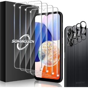 4+4 Pack for Samsung Galaxy A13 4G A13 5G Screen Protector & Phone Camera Lens Protector, 9H Tempered Glass Cell Phone Protector, Anti-Fingerprint Camera Case