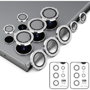 Simpeak 2pack Bling Camera Lens Protector متوافق مع Samsung Galaxy S23 Ultra 5G 6.8 "2023 ، حالة معدنية كاميرا زجاجية مقسّلة 9H لـ S23 Ultra 6.8" [صينية التثبيت] ، Silver Bling in Saudi Arabia