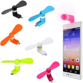 مراوح microusb الكهربائية المحمولة 6 حزمة للهواتف الذكية والأجهزة اللوحية - Micro USB