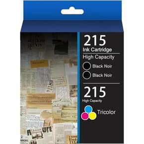 T215 215 Ink Cartridge remanufactured for for 215 Ink cartridges Compatible with WF-100 WF-110 EC-C110 Printer(2-Black,1-Tricolor)