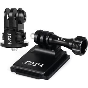 HSU Aluminum NVG Helmet Mount and Camera Tripod Mount Adapter, 1/4" 20 Camera Mount for GoPro Hero 11/10/9/8/7 Insta360 X3/X2/X/RS/R and Other Cameras (Black)