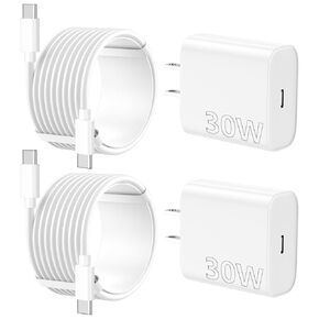 iPhone 16 15 Fast Charger ، [MFI Certified] 2Pack 30W USB C Block Charger Wall with 10ft usb c to USB C Charging Data Sync Cable for iPhone 16 pro max/16 pro/16 plus/16/15 promax/15pro/15plus/15